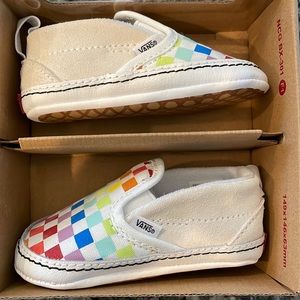 Brand New Infant Vans - Rainbow Checkerboard. Size 4